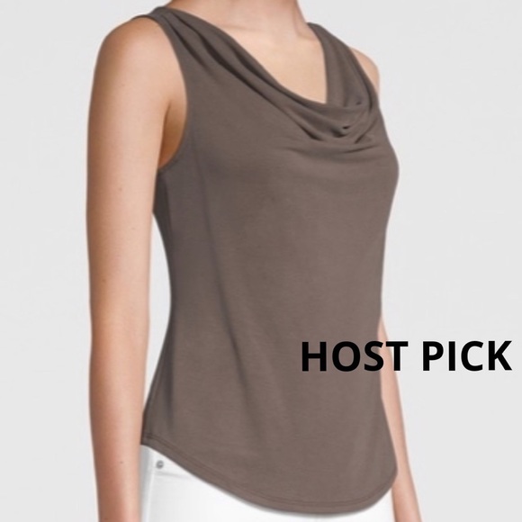 White House Black Market Tops - WHBM Draped Tank sand washed espresso size XL